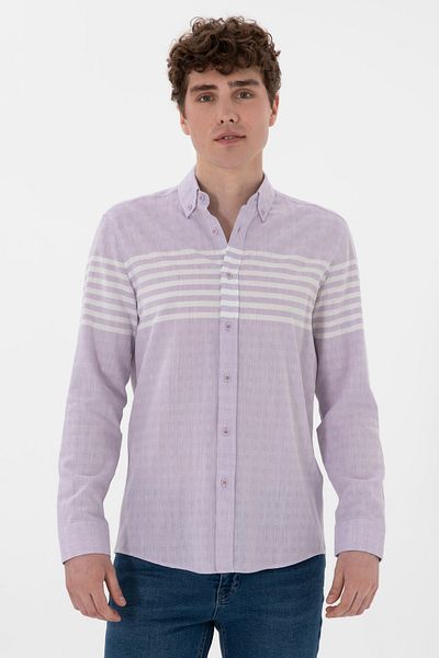 U.S. Polo Assn. Men's Lilac Long Sleeve Shirt 50300013 -Vr034