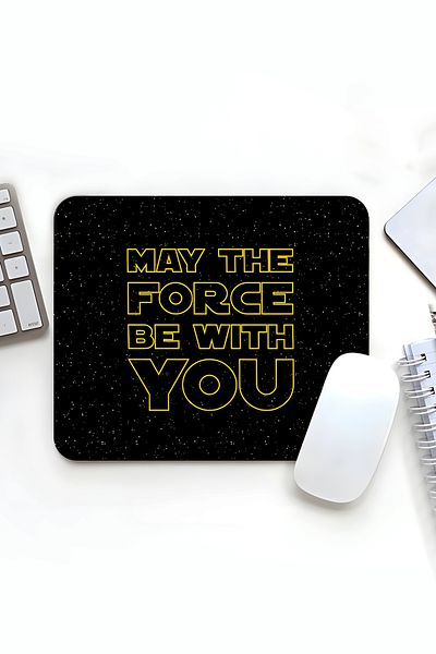 House Gorgeous لوحة ماوس مطبوعة مقاس 18 × 22 سم بتصميم May The Force Be With You