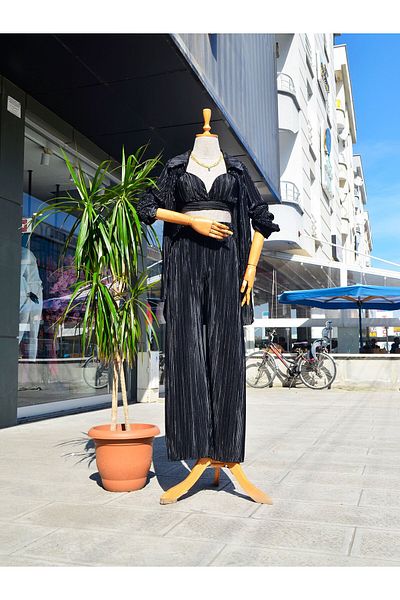 Qenz Σετ 3 τεμαχίων με Bustier - Μαύρο