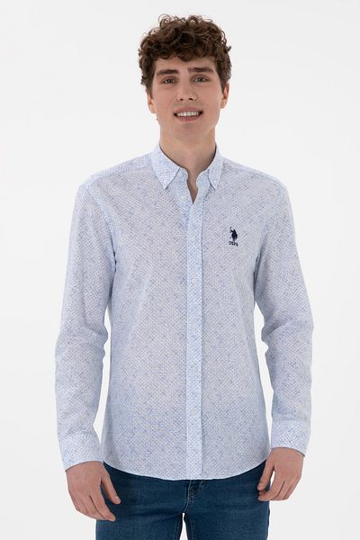 U.S. Polo Assn. Мъжка синя риза с дълъг ръкав 50300571-VR036