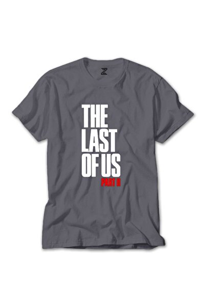 WAKHA Tricou gri cu text The Last Of Us Part 2