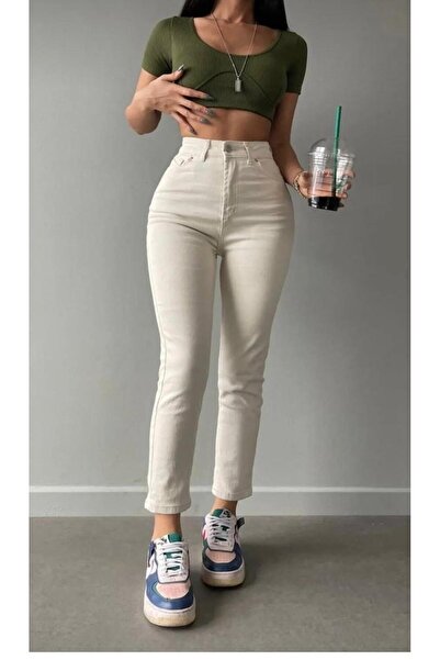 SU SHE Yüksek Bel Mom Jeans (yeni sezon)