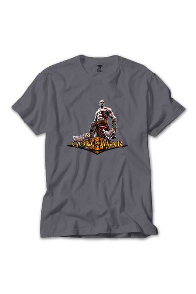 WAKHA Tricou gri cu logo siluetă Kratos God of War