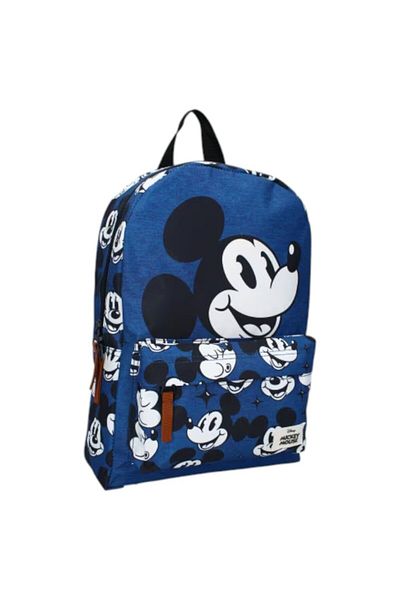 Mickey Mouse Ghiozdan copii Mickey Mouse, 2 fermoare, 33x23x9 cm, Albastru