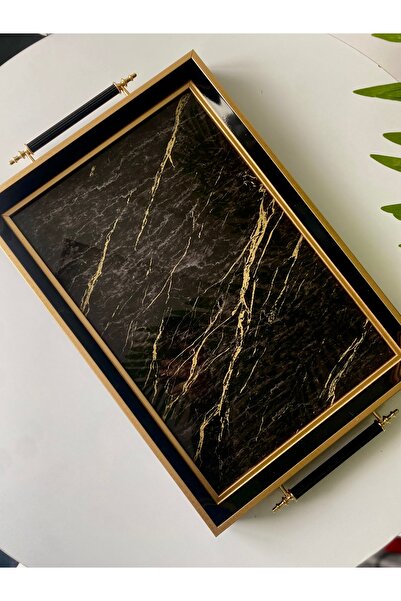 Sillage Home صينية شاي فاخرة، صينية عرض فاخرة، صينية عرض قهوة الشاي، مهر