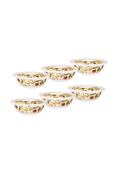 Dania Melamine Dates with Rose Pattern, 12.5 cm, 6 pieces