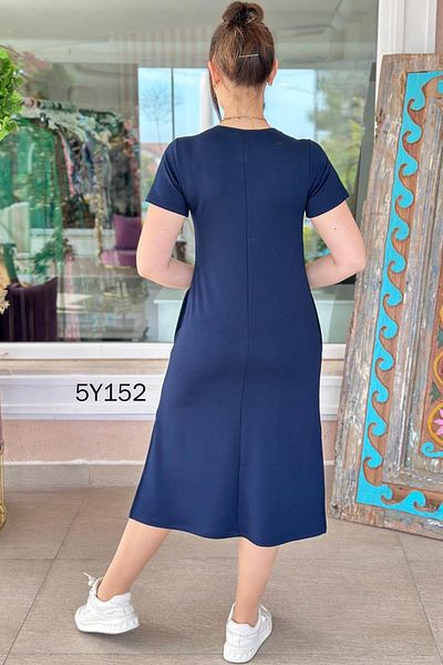 İnce Topuk V-Neck Striped Crystal Dress 5Y152