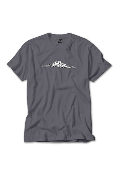 CrowsGate Single Mountain View Color T-Shirt Gray Color Size 2XL