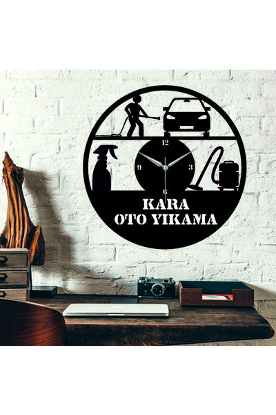 hediyelikevi Oto Yıkama Temalı Ahşap Duvar Saati ....üzerine Eklenecek Isim Sipariş Mesajı Ile Bildirilir..50 Cm
