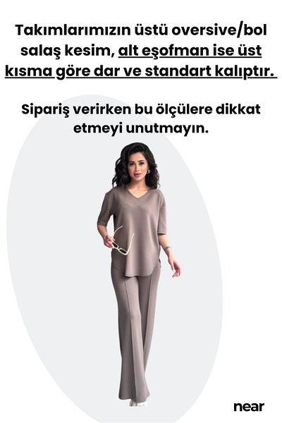 NEAR Modal Fabric Short Sleeve Tracksuit Set for Women, Top Oversize, Bottom Fit – Soft Fabric, Modern Design