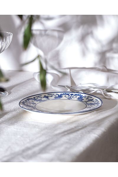 Madame Coco Farfurie pentru tort Reve Bleu Nuit - 10 cm - Albastru/Alb