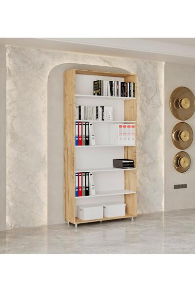 Mufi WooD 6 BÖLMELİ TAMAMEN MDF DOSYA DOLABI-KİTAPLIK