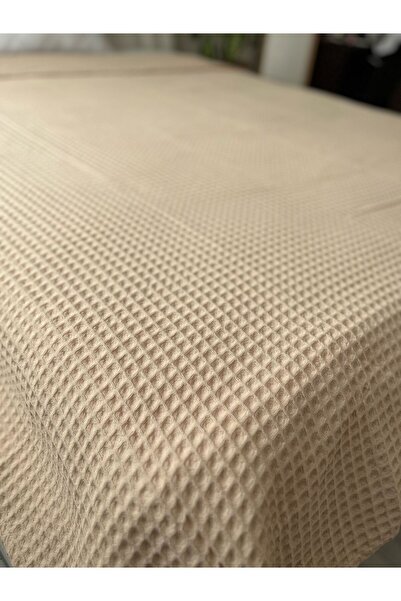 GİNETEKS Natural Waffle Pike Beige Bedspread 155*210 100% Cotton