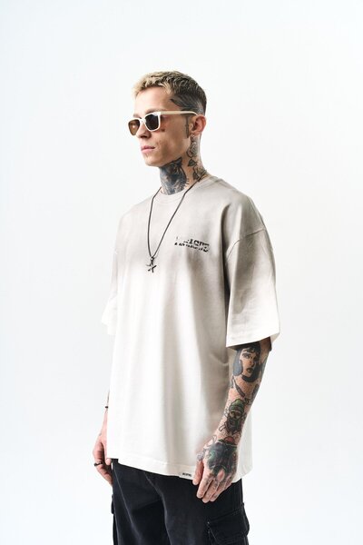 Respire Ανδρικό μπλουζάκι Pegasus με στάμπα Oversize εκρού