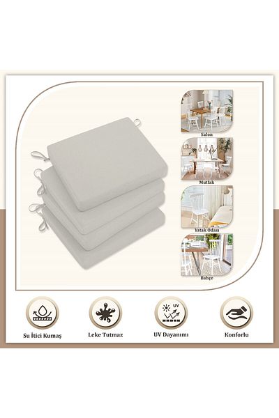 Evim Canvas Stone Proof Stain Resistant Zippered Chair Cushion 40 X 40 cm