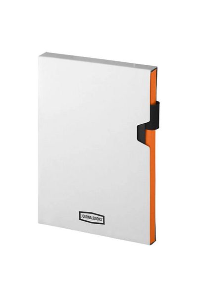 PAPER JournalBooks A5 agenda, elastic closure, pen holder, 80 sheets, dictando, Orange
