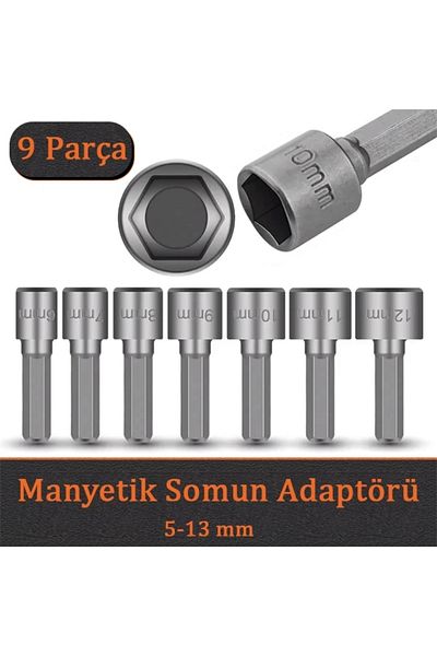 Yenimiyeni 9 Pieces Magnetic Nut Holder Adapter with Magnetic Bit