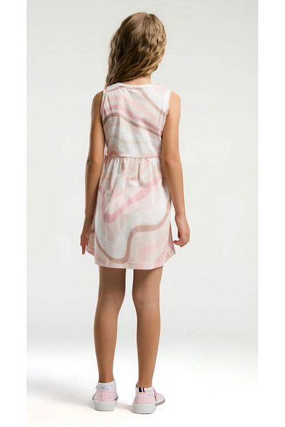 U.S. Polo Assn. Girl, Licensed, Uspa, 100% Cotton, White-Salmon Print, Dress