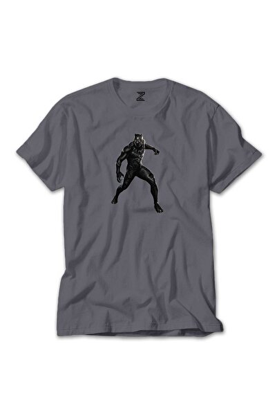 WAKHA تي شيرت بلاك بانثر سيلويت ملون رمادي اللون مقاس XS