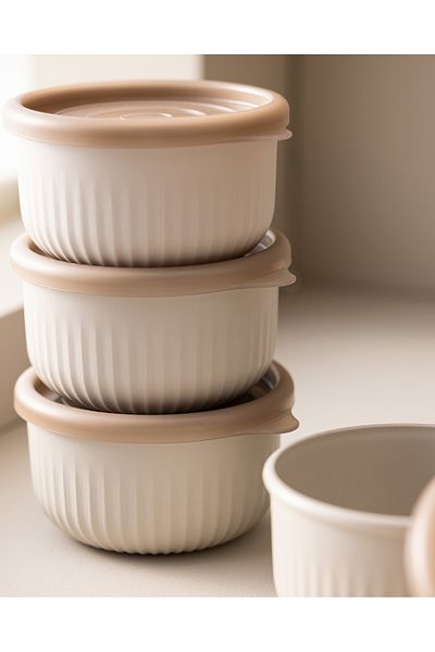 Madame Coco Lucca 4-Piece Storage Container Set - Beige - 10 cm