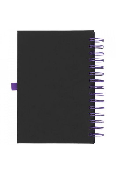 PAPER Wiro Journal spiral bound notebook, thick eco-leather covers, A5, 160 sheets, Purple