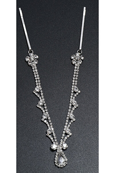 Choice تاج فضة مطلي بأحجار الراين بتصميم بسيط على شكل قطرة ماء على شكل سلسلة ...