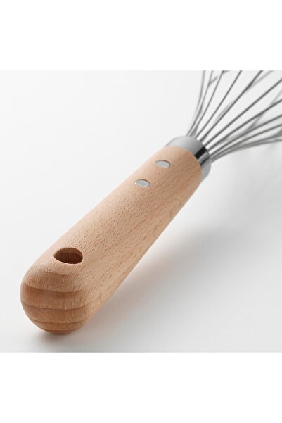 IKEA VARDAGEN Balloon whisk, stainless steel/beech, 30 cm
