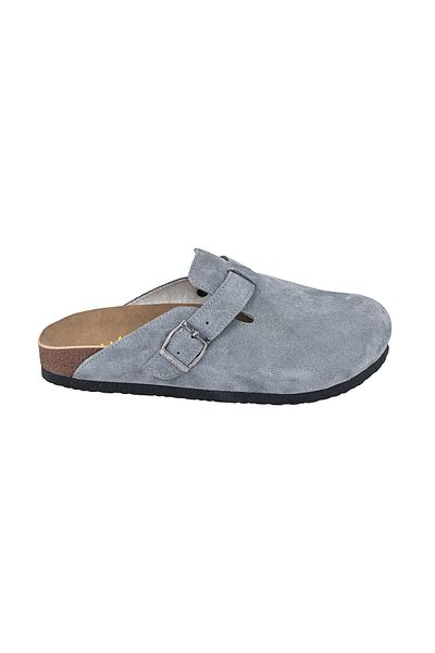 Moosefield Papuci unisex din piele naturală din piele intoarsa gri