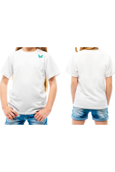 Pampino BEYAZ KELEBEK NAKIŞLI PAMUKLU ÇOCUK TİŞÖRT