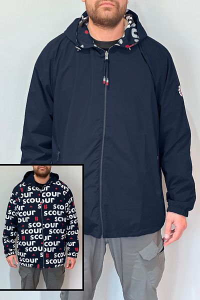 REMSA Ανδρικό αδιάβροχο διπλής όψης Battal Plus Size 24726 Navy Blue