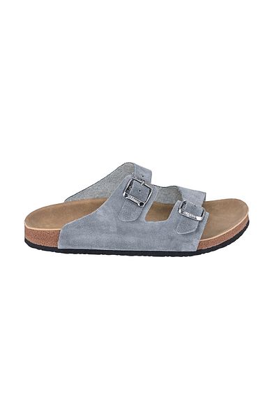 Moosefield Papuci unisex din piele naturală din piele intoarsa gri