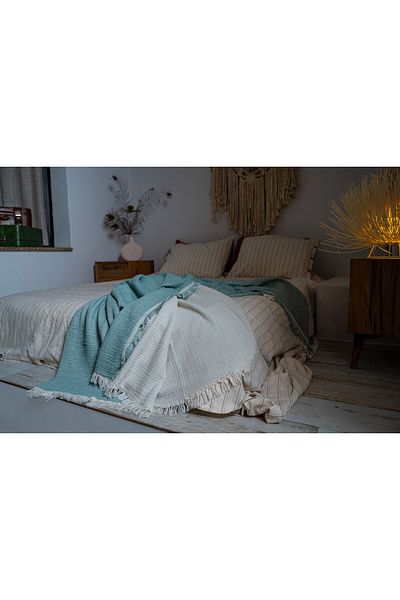 Rikka Home 100% Cotton Double Muslin Summer Blanket 210X225 Soft, Lightweight, Breathable, Double Sided