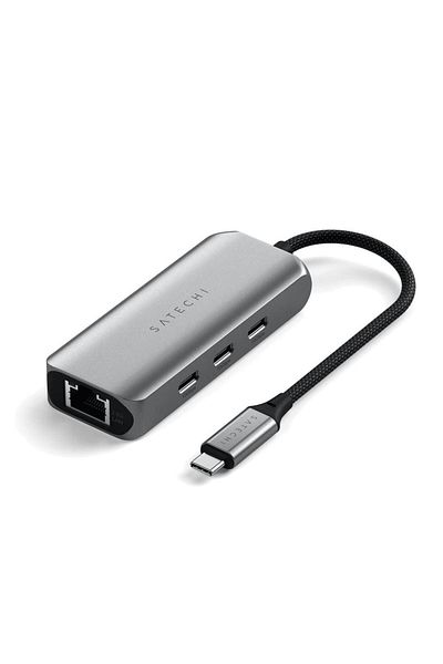 Satechi HUB USB Satechi 4-în-1 ST-H3C25EM, USB-C, 2,5 Gigabit Ethernet (Gri)