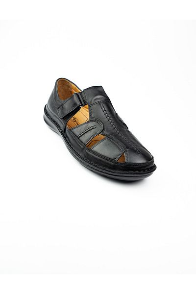 JAMES FRANCO 146 Black Leather Men's Sandals