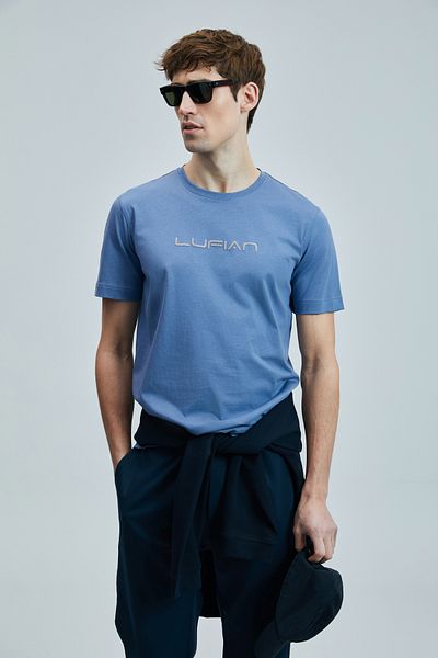 Lufian Μοντέρνο γραφικό T-Shirt - Dark Lilac