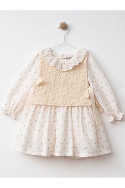 Cherrys Bebek Little Floral Baby Girl Dress with Lace Apron