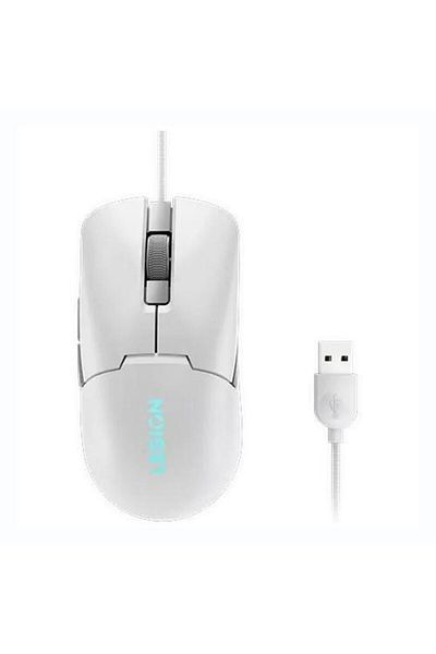 LENOVO Mouse gaming Lenovo Legion M300s, Iluminare RGB, 8k DPI, Sensor Pixart, Alb