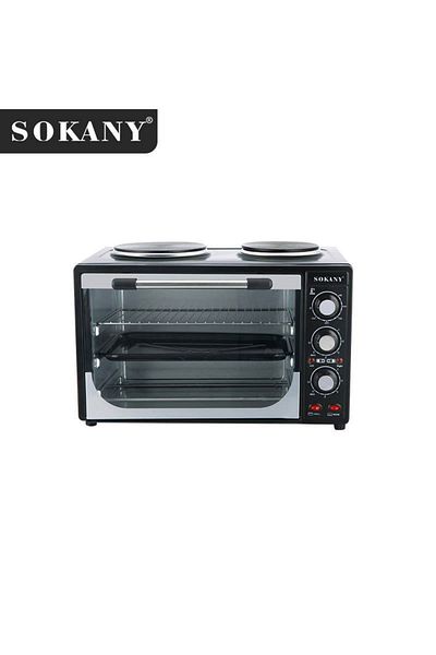 SOKANY فرن محمصة كهربائي منزلي متعدد الوظائف سعة 35 لترًا وقوة 3200 واط SK-535 أسود