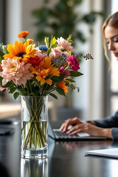 Meyra Cam 10 cm x 25 cm vază cilindrică din sticlă realizată manual, acvariu, decor, cană, decorativă, ghiveci pentru flori