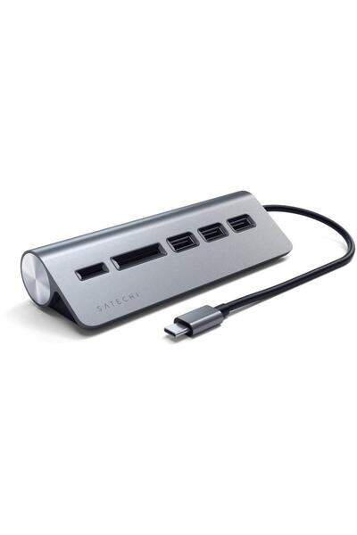 Satechi Hub USB Satechi ST-TCHCRM, 3 x USB 3.0, USB Type-C (Gri)