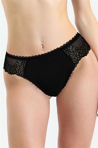 Magic Form 412 Women's Lace Back Brazilian Panties-black
