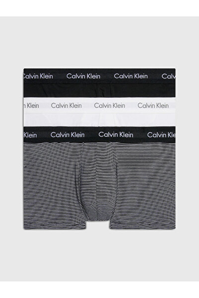 Calvin Klein Erkek Siyah Çizgili Düşük Bel Boxer