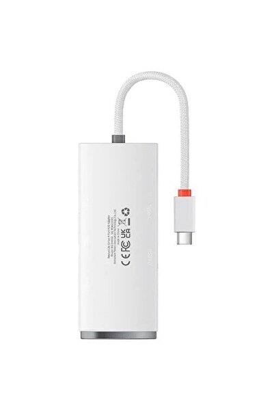 Baseus Hub USB Baseus Lite WKQX030502, 4x USB 3.2, 2m (Alb)
