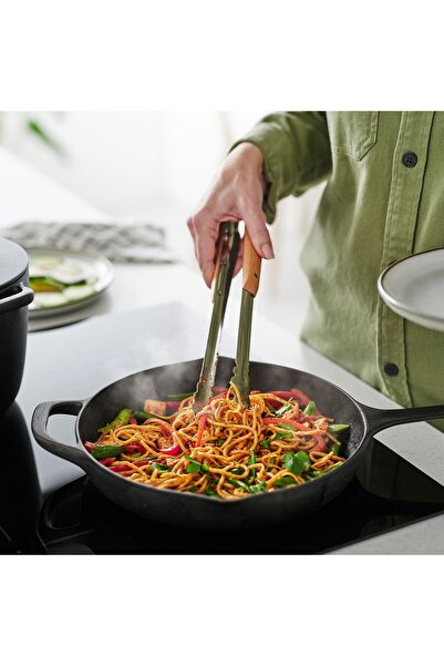 IKEA VARDAGEN Cooking Tweezers, Stainless Steel/Beech, 30 cm