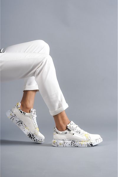 EBRUS TREND Et-Kb02 Crocodile White Yellow Men's Shoes