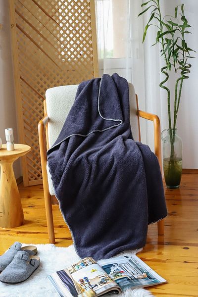 Tekstil Home Double Sided Wellsoft TV Blanket 100x170cm Sofa Throw, Soft Fuzzy Plush Fleece Anthracite