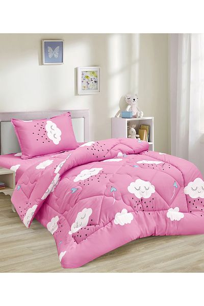 Generic 3 Piece Single Crib Bedding Set, Lightweight Comforter, Suitable for All Seasons G3