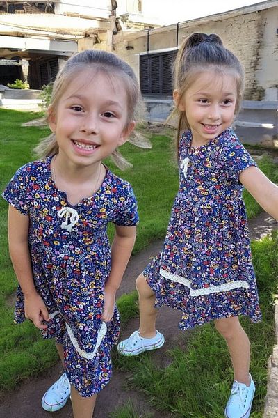 QUB CLUB Rochie de sărbătoare de vară pentru fete, cu modele de flori festone, albastru bleumarin