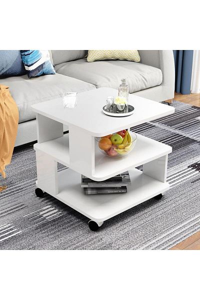 COOYA Modern Simplicity Coffee Side Table,Solid Wood Multifunctional,for Bedroom,Living Room,40x40x50cm