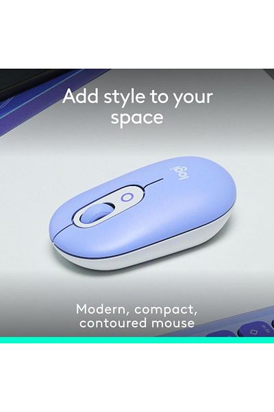 logitech Mouse fără fir Logitech POP, Bluetooth, 4000 DPI (Mov)